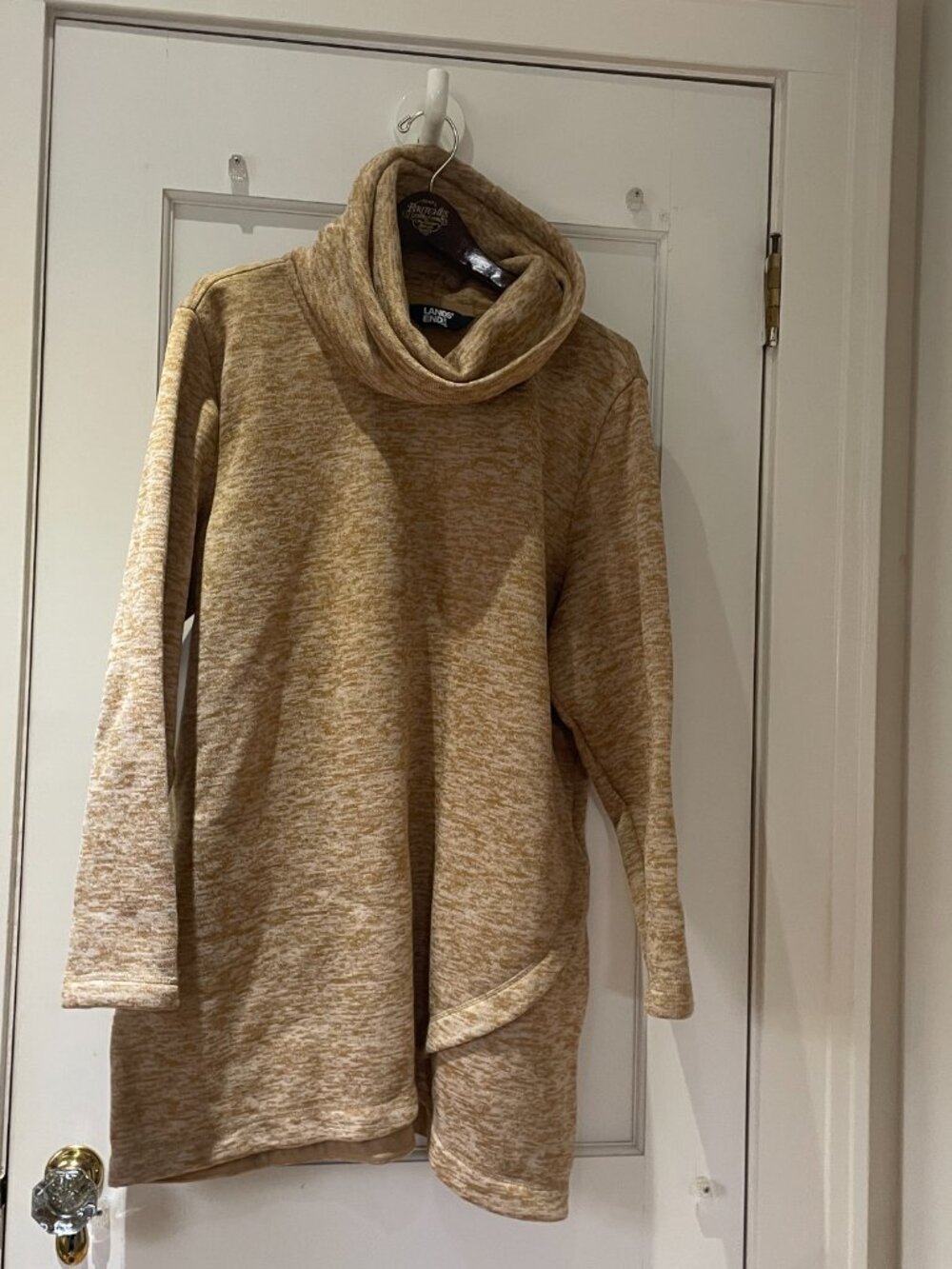 Lands' End Cowl Neck Pullover Sweater Fleece Tunic Size 1X 16W-18W - Picture 2 of 6